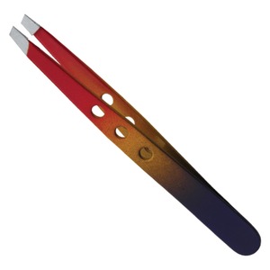 Pinzas Profesionales para Cejas de Acero Inoxidable, Punta Cuadrada, Duraderas, Estilo Moderno, Acabado Degradado Rojo - Product Image 1