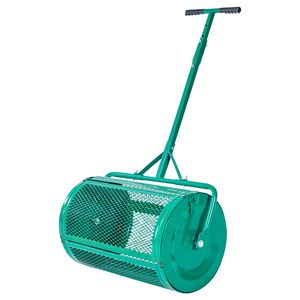 Épandeur de tourbe et de compost de jardin large de 24 pouces avec poignée de poussée/attelage, 4 hauteurs réglables, en acier thermolaqué, pour engrais - Product Image 4