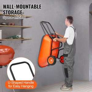 5 Cu. Carrello da Giardino Ribaltabile con Capacità di Carico di 180 kg, 2 Ruote Larghe 10 Pollici, Carriola in Metallo con Capacità d'Acqua di 100L - Product Image 3