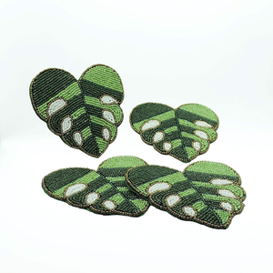 Modern Chic Decorative <b>Bead</b> Glass <b>Coasters</b> Premium Craftsmanship Waterproof for Home Decor - Product Image 1