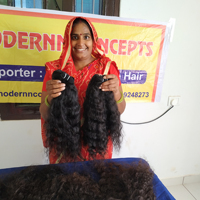 Extensions de cheveux humains Remy vierges indiens de temple, couleur noire, bouclés soyeux, double trame machine, lots non traités, vente en gros, pas cher