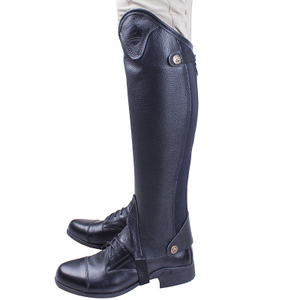 Bottes d'équitation de qualité supérieure pour femmes et hommes, imperméables, en cuir véritable, longues, pour l'entraînement et la compétition équestre - Product Image 1