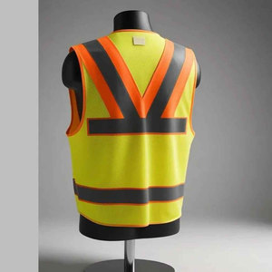 Gilet de sécurité haute visibilité en maille 100% personnalisable avec logo LED, réfléchissant, antistatique et ignifuge pour ingénieurs et ouvriers du bâtiment - Product Image 5