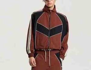 <b>Men</b> Color Blocked Racer <b>Jacket</b> Zip <b>Fly</b> Stand Collar Breathable Polyester Autumn Outdoor Wear Regular Fit <b>Jacket</b> - Product Image 3