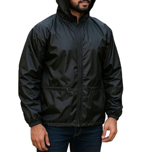 Custom Men's Rain <b>Jacket</b> Waterproof Wind Resistant Outerwear <b>With</b> Adjustable Hood Men's Outdoor Durable Water Rain <b>Jacket</b> - Product Image 1