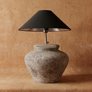 Base de lampe de table rustique en terre cuite Baselamp 02, en céramique artisanale, pour lampe de bureau, vente en gros - Product Image 5