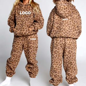 Sudaderas con Capucha de Manga Larga para Bebés, 100% Algodón, 500GSM, Gruesas, Invierno, Estampado de Leopardo, Ecológicas, Personalizadas, Casuales, Unisex, Talla Grande - Product Image 3