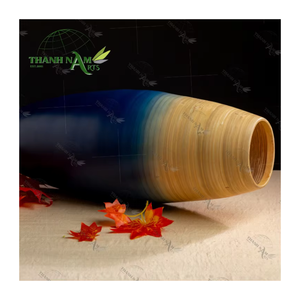 Supplier Home Decor Modern Large Decorative <b>Standing</b> Artisan Bamboo Tabletop <b>Vase</b> Coiled Shape Eco-Friendly Durable for Living - Product Image 5
