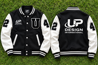 Veste universitaire personnalisée noire et blanche avec manches en cuir, logo brodé, veste de baseball Letterman, streetwear OEM