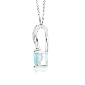14K <b>Solid</b> <b>Gold</b> Solitaire Heart Cut Aquamarine Gemstone <b>Pendant</b> With Twisted Natural Diamond Bale Romantic Gift For Her <b>Pendant</b> - Product Image 2