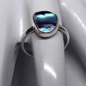 Women's Unisex 925 Sterling Silver Elegant Ethnic Style Engagement <b>Ring</b> August Birthstone-<b>Mother</b> Pearl Inlaid Giglirigli Gems - Product Image 2