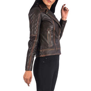 Chaqueta de Cuero Genuino para Mujer, Corte Holgado, Ligera, Ecológica e Impermeable, Forro de Lino/Nailon, Diseño Limpio y Sencillo - Product Image 4