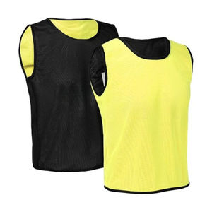 Chalecos de Entrenamiento de Fútbol Reversibles con Diseño Personalizado en Amarillo y Negro, 100% Poliéster, Malla, Sin Mangas, para Práctica de Fútbol - Product Image 2