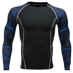 T-shirt de sport pour homme à manches longues en Spandex et Polyester, anti-bactérien, 220g, séchage rapide, uni, imprimé serpent sur les manches, type Rash Guard - Product Image 4