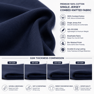 Camiseta de Manga Corta para Hombre Elementa, Color Azul Marino, Cuello Redondo, Corte Regular, 100% Algodón Jersey, Informal, Transpirable, con Diseño Frontal - Product Image 3