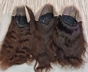 100% perruque de qualité temple indienne non traitée trame haute qualité eau douce et vague profonde cheveux bruts perruque de cheveux bruts simples - Product Image 4