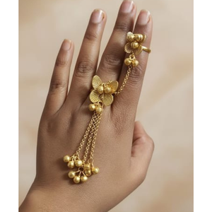 Bracelet de luxe plaqué or Hathphool – Bracelet élégant à motif floral pour femme - Product Image 4