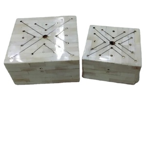 Boîte de rangement moderne antique faite à la main avec incrustation d'os sculpture en laiton étui à bijoux le plus vendu prix de gros organisateur de bijoux - Product Image 1