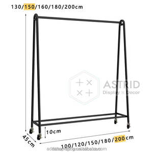 Moderno Exhibidor de Ropa de Acero Inoxidable Blanco Cromado Personalizado, para Trajes, Vestidos de Novia, Vestidos Formales, con Ruedas Móviles - Product Image 4