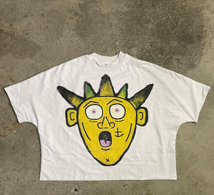 เสื้อยืดโอเวอร์ไซส์ทรงบ็อกซี่สำหรับผู้ชาย ผ้าฝ้าย 100% คุณภาพสูง 300 GSM หนัก ตัดเย็บแบบไหล่ตก ดีไซน์เรียบๆ สำหรับพิมพ์ลาย - Product Image 3