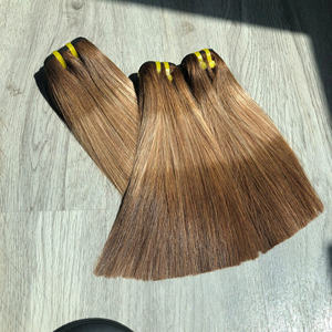 Directo de fábrica 100% cutícula alineada virgen hueso recto vietnamita trama de cabello humano paquetes de cabello y cierre tres tonos - Product Image 2