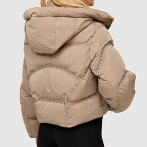 Wholesale Winter Women Clothing Stand Collar <b>Cropped</b> Bubble <b>Jacket</b> With Zipper Warm Puffer <b>Jacket</b> Women - Product Image 6