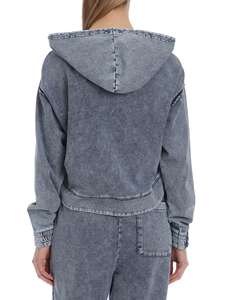 Sweat-shirt à capuche pour femme, taille plus, mode streetwear printemps automne hiver, crop top, OEM personnalisable, hauts à capuche sportifs - Product Image 6