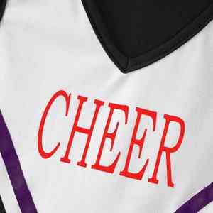 ชุดยูนิฟอร์มเชียร์ลีดเดอร์เด็กผู้หญิง สีดำขาว คุณภาพสูง ผลิตจากโพลีเอสเตอร์ 100% แห้งเร็ว รับผลิตตามแบบ พร้อมบริการ OEM สำหรับทีม - Product Image 6