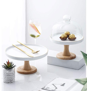 Wood & <b>Marble</b> <b>Cake</b> <b>Stand</b> Fancy Decorative <b>Marble</b> Top Acacia Wood <b>Cake</b> <b>Stand</b> Decorative Modern Design - Product Image 1
