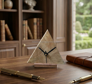 Horloge de bureau miniature en bois faite à la main, horloge décorative de table pour la décoration de la maison ou du bureau, article cadeau en bois - Product Image 4