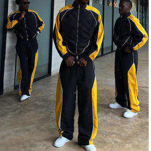 Conjunto Deportivo Personalizado de Alta Calidad, Chaqueta y Pantalones Reflectantes con Cierre, Cortavientos de Nailon y Poliéster para Hombre - Product Image 1