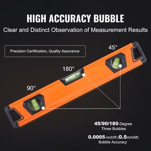 Set di Livelle Meccaniche in Lega di Alluminio Magnetico 78/48/32/24/16/10mm con Bolla d'Aria e Righello, Livella Torpedo 45/90/180 Gradi - Product Image 3