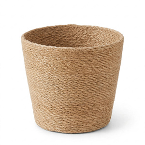 Panier de jardinage en jonc de mer fait main, tressé, minimaliste, écologique et durable, avec rayures bleues, pour la maison, exportation du Bangladesh - Product Image 2
