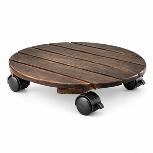 Soporte Rodante para Macetas de Madera de Acacia, con Ruedas Bloqueables 360°, Resistente, Capacidad de 120 kg, para Interiores y Exteriores, Venta al Por Mayor - Product Image 1