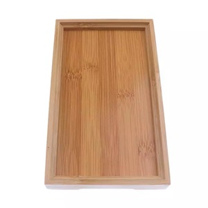 Bandeja de servir rectangular de madera negra, diseño minimalista, plato duradero de madera maciza para mesa de comedor - Product Image 2