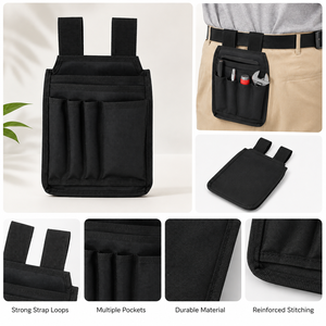 Sac à outils multi-poches robuste, résistant à l'eau, avec sangle réglable, capacité de 200 lb, pour électricien, charpentier, jardinier - Product Image 2