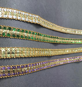 Adornos de Encaje con Patrón Floral Metálico, Ecológicos y Tradicionales, para Velos de Novia, Vestidos, Trajes de Escenario y Festivales - Product Image 4