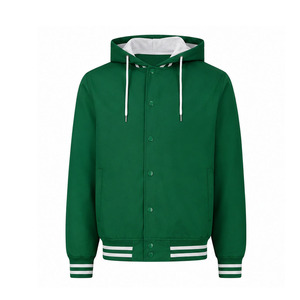 Custom Hooded Varsity <b>Jacket</b> Men Wholesale Baseball <b>Jacket</b> OEM Streetwear Men's Hooded Varsity Bomber <b>Jacket</b> - Product Image 2