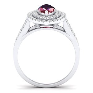 Bague en or massif 14 carats sertie de rubis et de diamants, fabrication artisanale REYES, OEM ODM, bijoux fins sur mesure pour femmes, création de bijoux de mariage. - Product Image 4