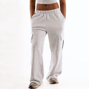 Pantalon de survêtement cargo gris pour homme avec taille élastique et plusieurs poches, pantalon de jogging décontracté pour l'automne - Product Image 2
