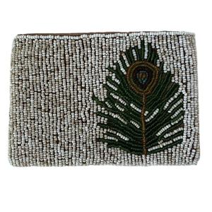 <b>Women</b> and Girls Beautiful Red/White/Brown Seed Beaded Hand Embroidery Coin <b>Purse</b> with Mini Zipper Bag <b>small</b> wallet coin pouch - Product Image 2