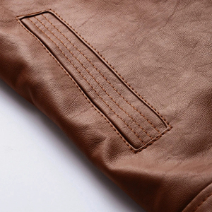 Veste en cuir véritable pour homme, style motard, imperméable, hiver, moderne, fournisseur de marques privées - Product Image 5