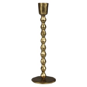 Candelabro Moderno de Metal Dorado con Cuentas, Portavelas de Metal Martillado, Decoración para Mesa de Comedor o Bodas - Product Image 1