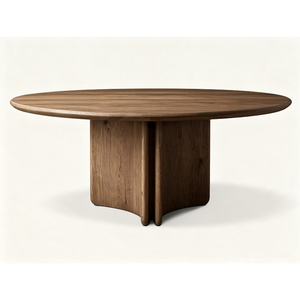 Modern Scandinavian Wood Oval <b>Dining</b> Table Set with Solid Back <b>Chairs</b> for Home <b>Dining</b> Room Furniture - Product Image 2
