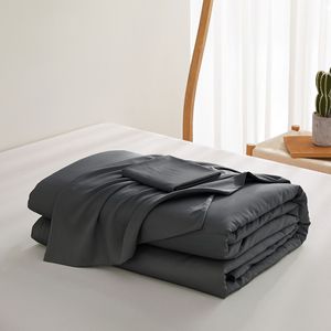 Juego de Edredón de 3 Piezas de Color Sólido, Ropa de Cama Moderna, Juego de Funda de Edredón Acolchada de Poliéster/Algodón, Lavable, 300 Hilos, para Uso en Todas las Estaciones - Product Image 3