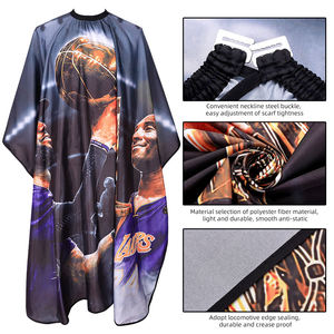 Cape de coiffure imprimée LeBron James Lakers, polyester antistatique, pour salon de coiffure, fermeture réglable au cou - Product Image 5