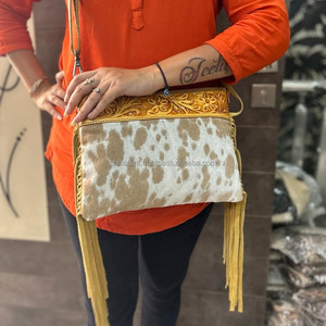 กระเป๋าสะพายข้างหนังวัวสำหรับผู้หญิง, กระเป๋าถือหนังแท้หรูหราดีไซน์ใหม่ - Product Image 4