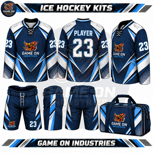 Tenue de sport professionnelle pour équipes, maillot de hockey sur glace et pantalon de protection personnalisés avec logo, kit complet, fournisseur en gros - Product Image 5