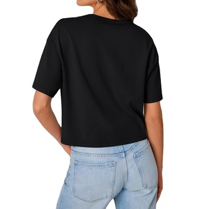 เสื้อครอปท็อปผู้หญิงแฟชั่นฤดูร้อนสไตล์สปอร์ตทรงโอเวอร์ไซส์ แขนสั้น เสื้อยืดลำลองสำหรับออกกำลังกาย เสื้อผ้าแฟชั่นผู้หญิงปี 2027 - Product Image 4