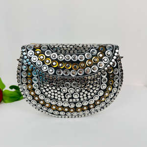 OEM Custom Modern Polished Sculpture Bridal Aluminium Frame Stylish Antique <b>Gold</b>-Plated <b>Clutch</b> Shoulder <b>Purse</b> Wedding - Product Image 6